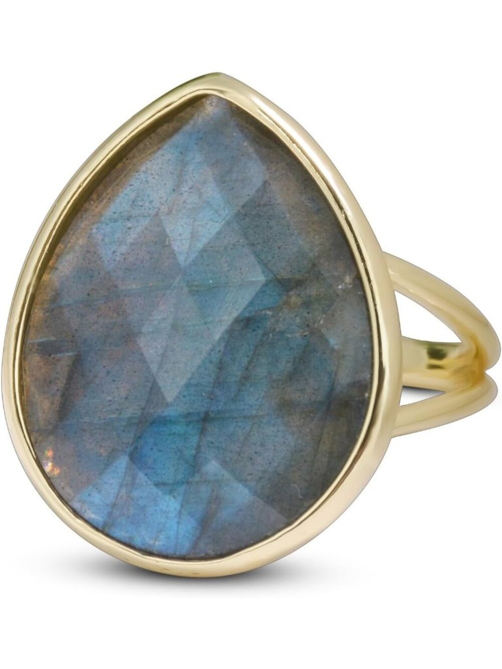 Handmade Teardrop Rose Quartz & Green Fluorite Adjustable Ring for Women
